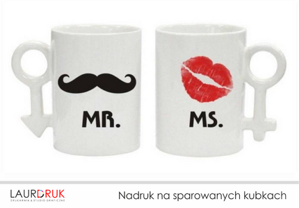 Nadruk na sparowanych kubkach